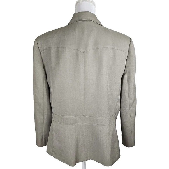 Kasper ~Woman Size 18~ Gray/Khaki Blazer Suit Jacket Business Office Wear. - Picture 3 of 12